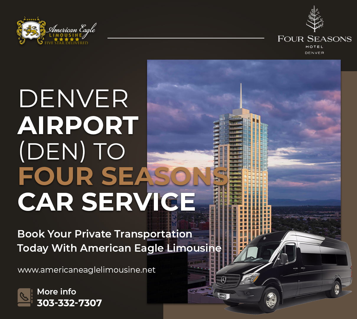 Read more about the article The cheapest way to get from Denver Airport (DEN) to Four Seasons Hotel Denver Private Shuttle.