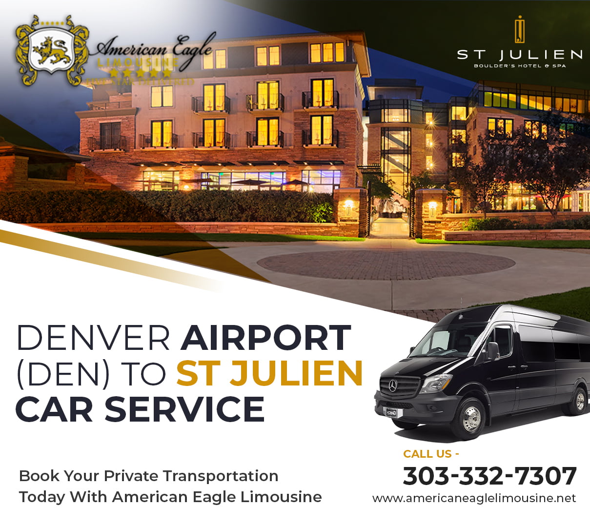 You are currently viewing The cheapest way to get from Denver Airport (DEN) to St Julien Hotel & Spa Private Shuttle.