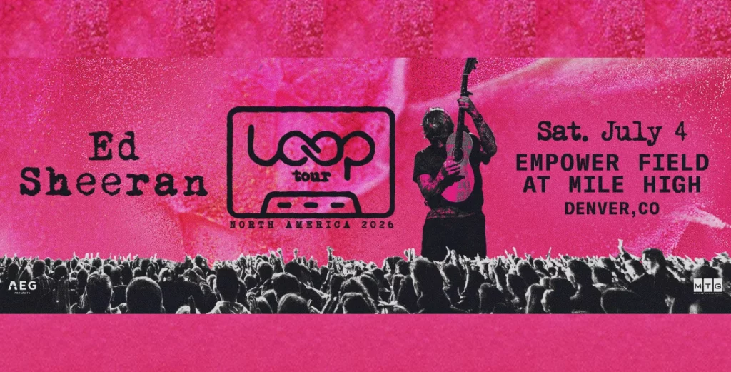 Ed Sheeran performing live at Empower Field at Mile High in Denver