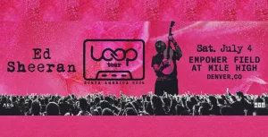 Ed Sheeran performing live at Empower Field at Mile High in Denver