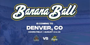 Fans enjoying the Savannah Bananas game at Coors Field, Denver
